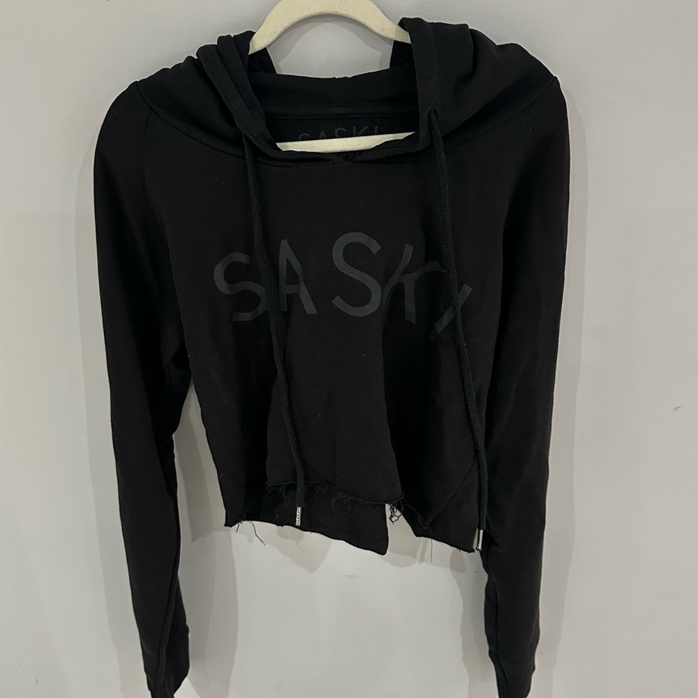 Two cropped Saski hoodies
